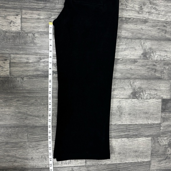 7 For All Mankind Wide Leg Corduroy Black Trousers Size Medium - Picture 10 of 12